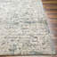 Tapis abstrait en polyester tissé à la machine abstrait bleu sarcelle / olive / beige-711543413