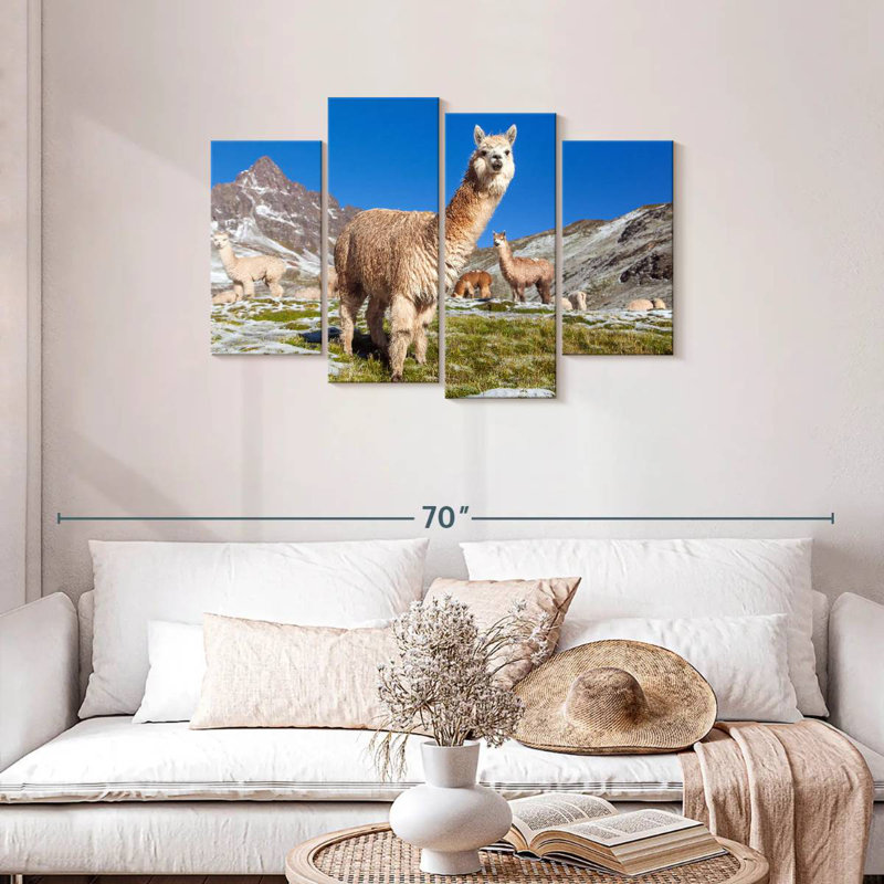 Brampt Woolly Andes Llamas, 27" H x 43" W