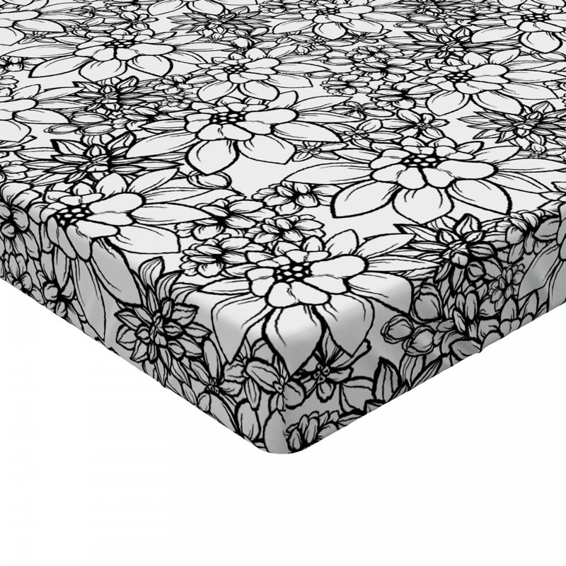Microfiber Floral Fitted Sheet, Twin XL Fitted Sheet