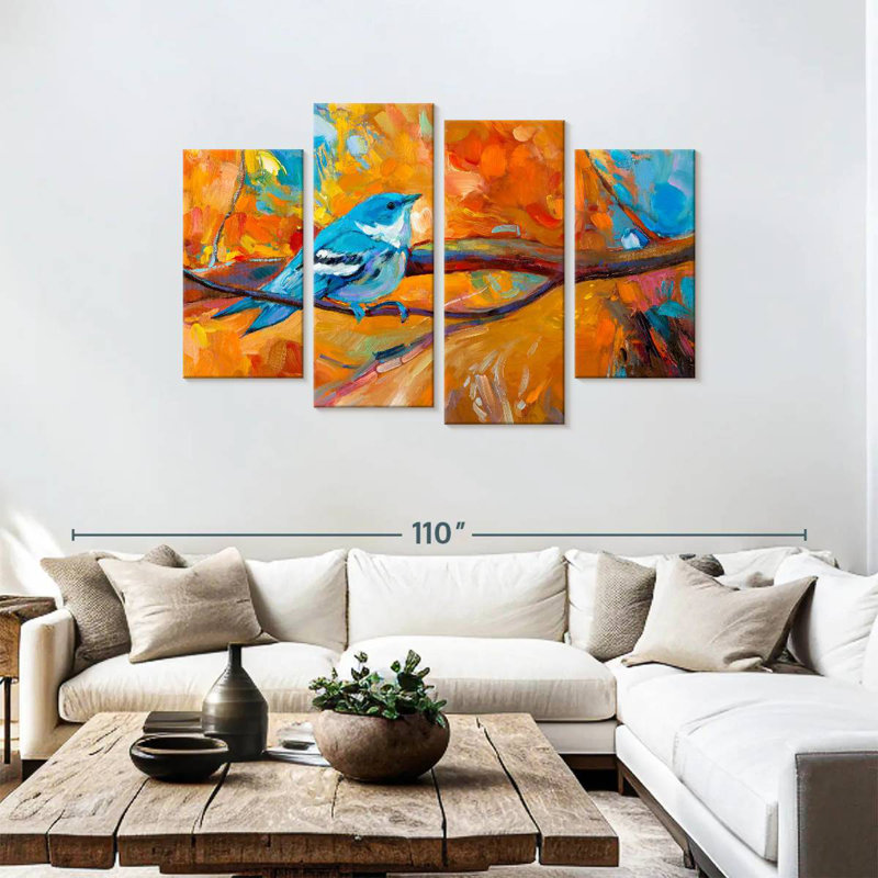 Brampt Bluebird In Autumn, 48"H x 75"W