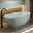 69'' Freestanding Bathtub Resin Stone Soaking Bathtub Solid Surface Modern Tubs With Overflow And Pop-Up Drain-119338745