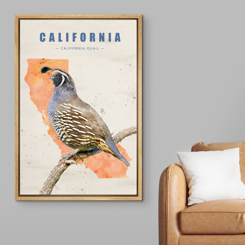 Oiseau caille bleu IDÉE4WALL, H 36 po x l 24 po x P 1,5 po, Brun