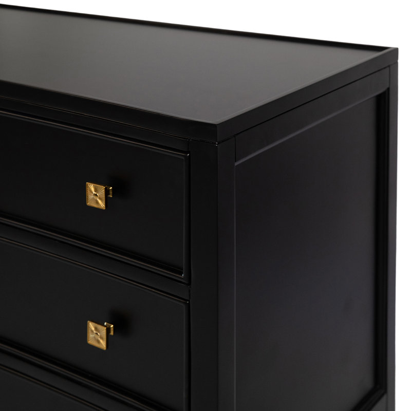 Grayson Solid Wood 3 - Drawer Accent Chest, Tricorn Black