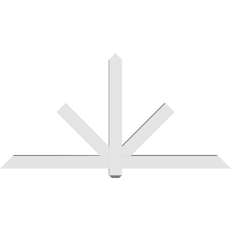 Kennewick Architectural Grade PVC Gable Bracket, 36" H x 72" W (Pitch: 12/12), 4" D x 4" F