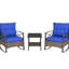 Ensemble de chaises berçantes de patio avec chaises berçantes et table basse à 2 niveaux pour le jardin, le porche et la cour