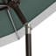 Parasol d'extérieur solaire à DEL 9 pi avec manivelle et inclinaison Spencer, parasol de marché en aluminium résistant à la décoloration, pavillon vert / blanc, mât brun foncé-2066580805
