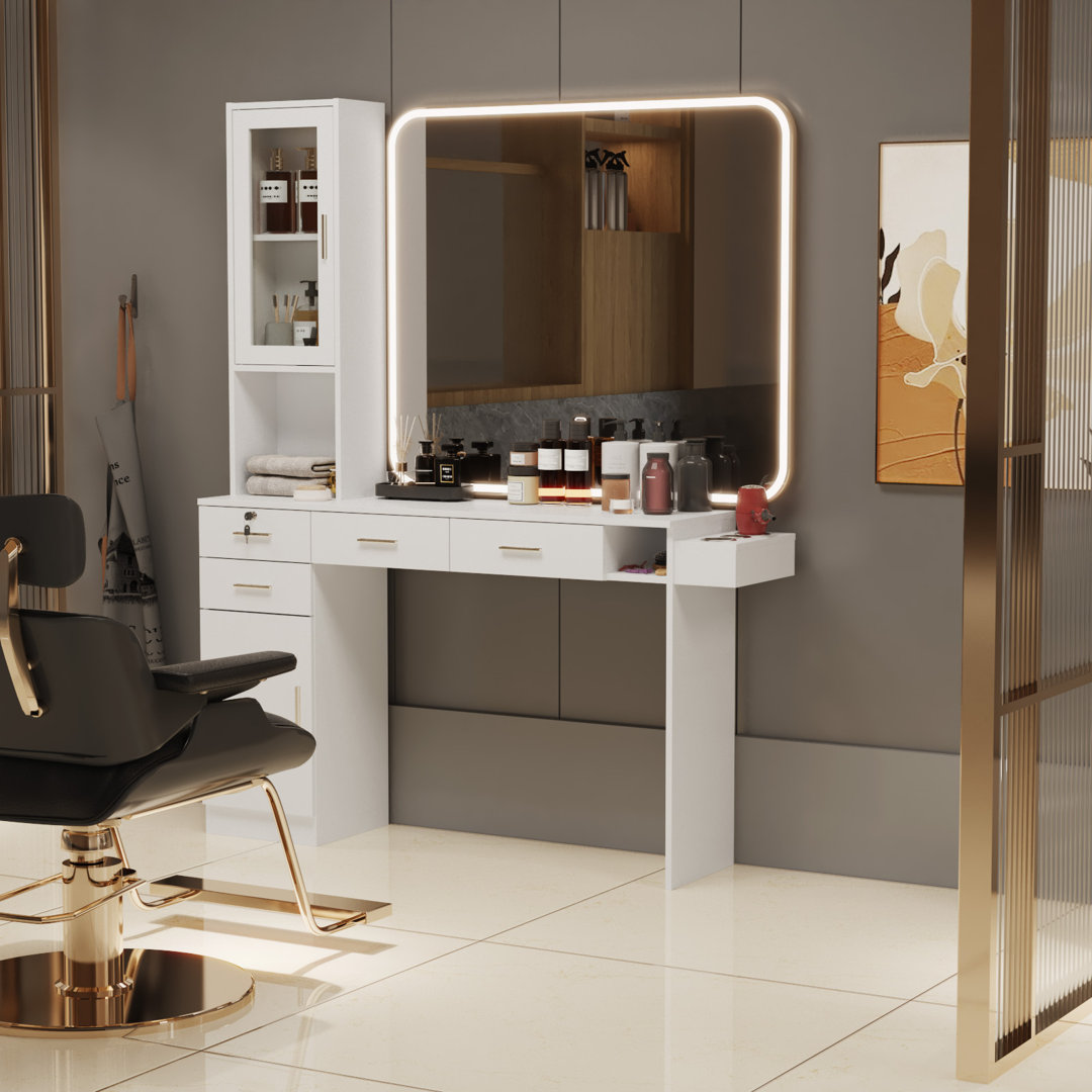 Lachrisa Makeup Vanity Salon Stations for Hair Stylist Barber Station without Mirror Wrought Studio™