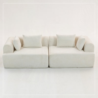 Modular Sofa, 96"  2-Piece Sectional With Rounded Arms