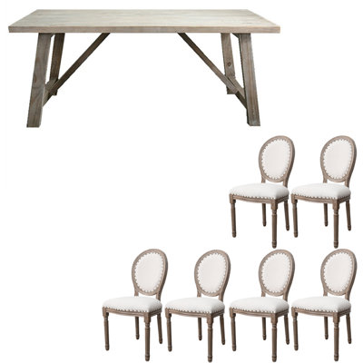 American style full solid wood dining table set