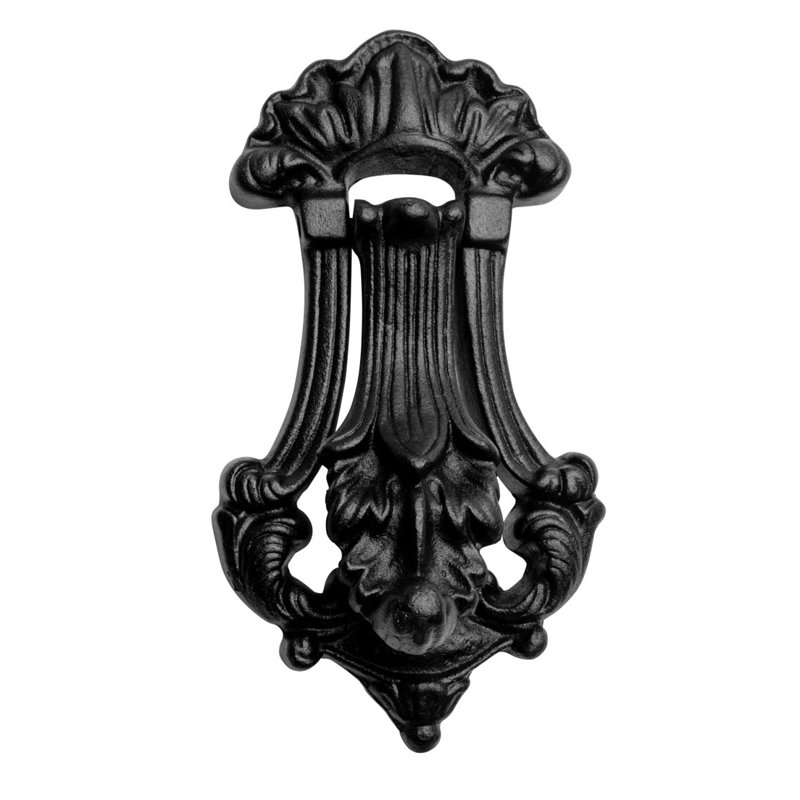 Cast Iron Ornate Scroll Art Doorknocker Vintage Front Door Hardware Fancy Decor