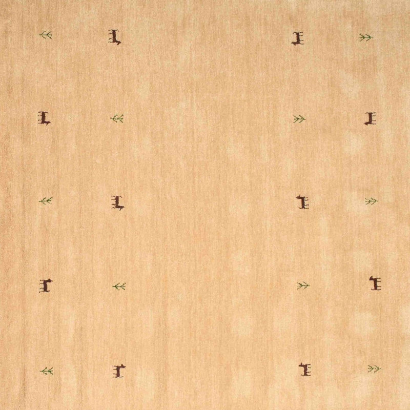 Tapis de zone jaune clair contemporain, Carré 5 pi