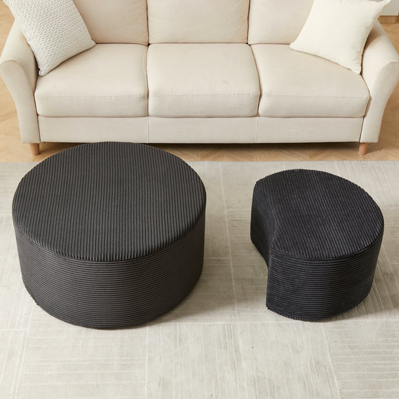 Ensemble de 2 tables basses gigognes, Noir