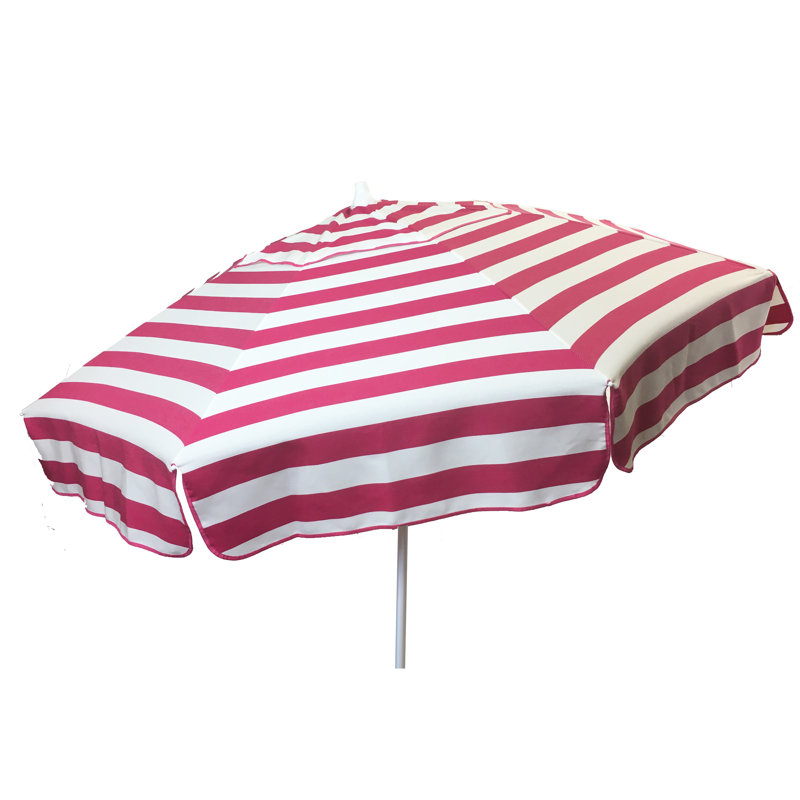 Parasol de plage italien 6 pi, Rose/blanc