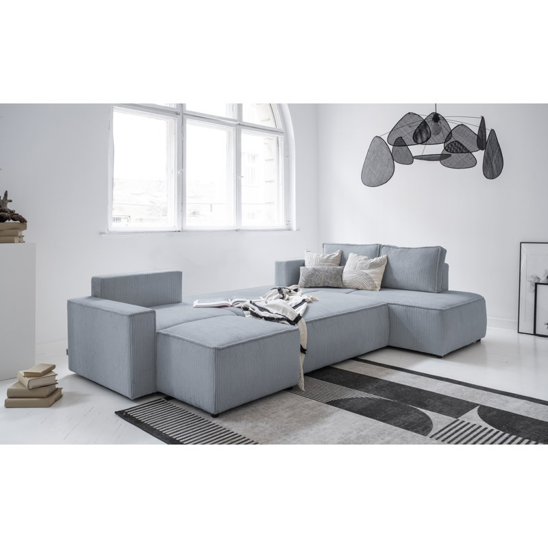 8 Seater Sofa Bed, Right Hand Facing, Light Grey