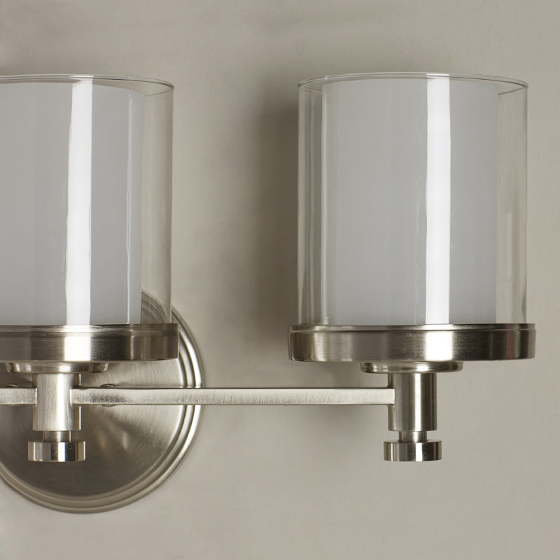 Tussey 3 - Light Dimmable Vanity Light, Brushed Nickel/Clear Outer with Frosted Inner