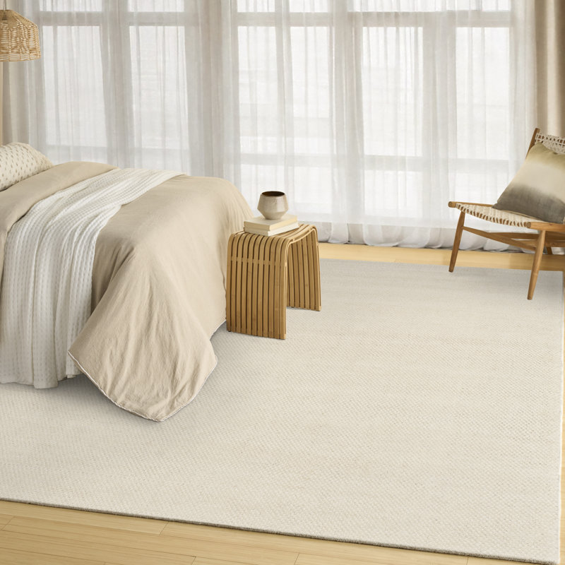 DKNY Pure Rows 5'3" x 7'3" Ivory Farmhouse Indoor Rug, Rectangle 5'3" x 7'3", Ivory