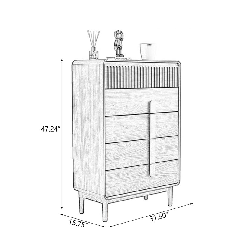 Armoire d'appoint en noyer massif et bois manufacturé, H 47,24 po x l 31,5 po x P 15,75 po