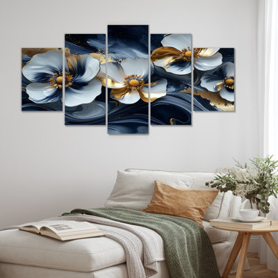 Golden Graceful Buttercups III - Buttercups Wall Art - Traditional Wall Art Set