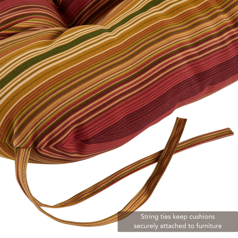 Outdoor Dining Chair Cushion, Kinnabari Stripe