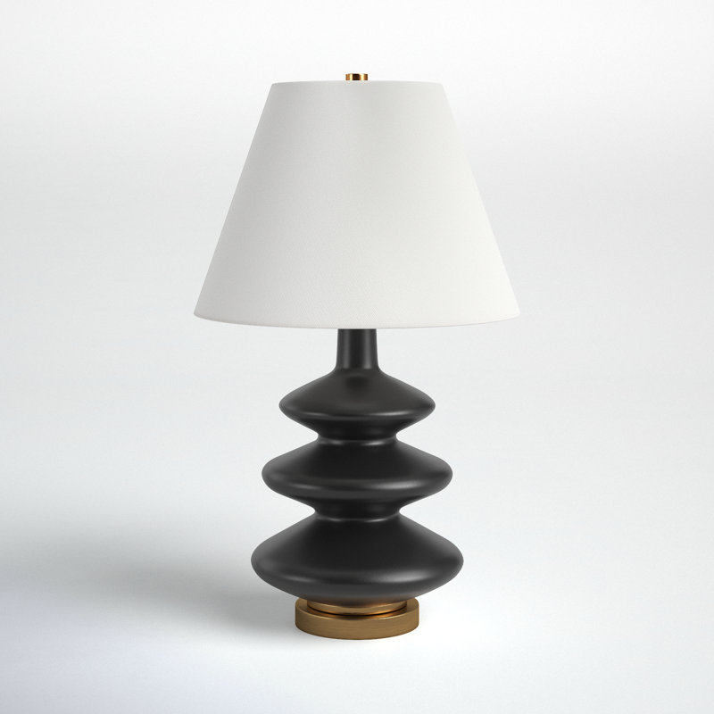 Danelea Glass Table Lamp, Black
