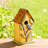 Strader Distressed Solid Wood Cottage Decorative Outdoor Garden Birdhouse with 3D Tree-1021354279