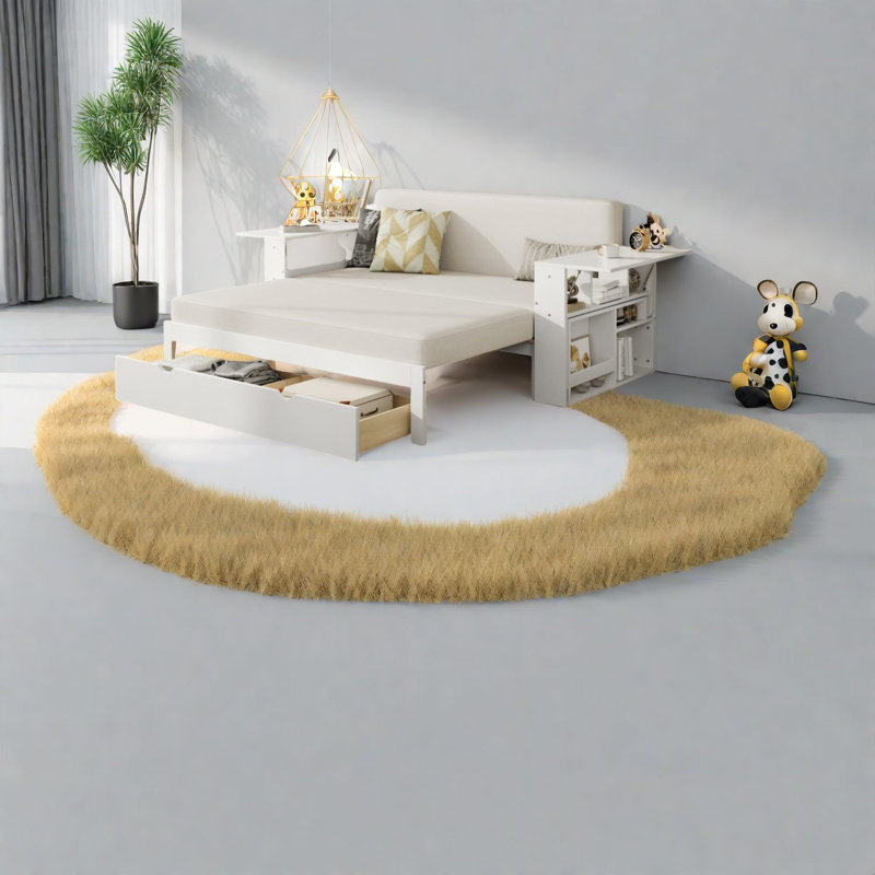 Lit de jour en bois blanc peu encombrant avec fonctions multifonctionnelles