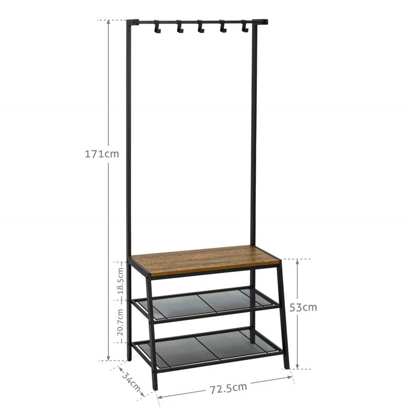 Aurellia Freestanding 5 - Hook Coat Rack