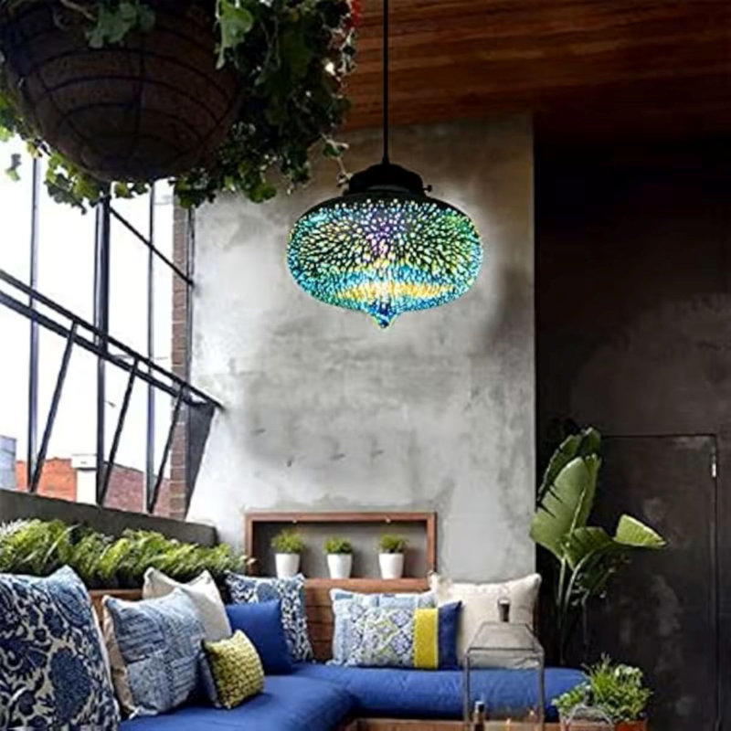 Lustre moderne en verre Tropical Fireworks