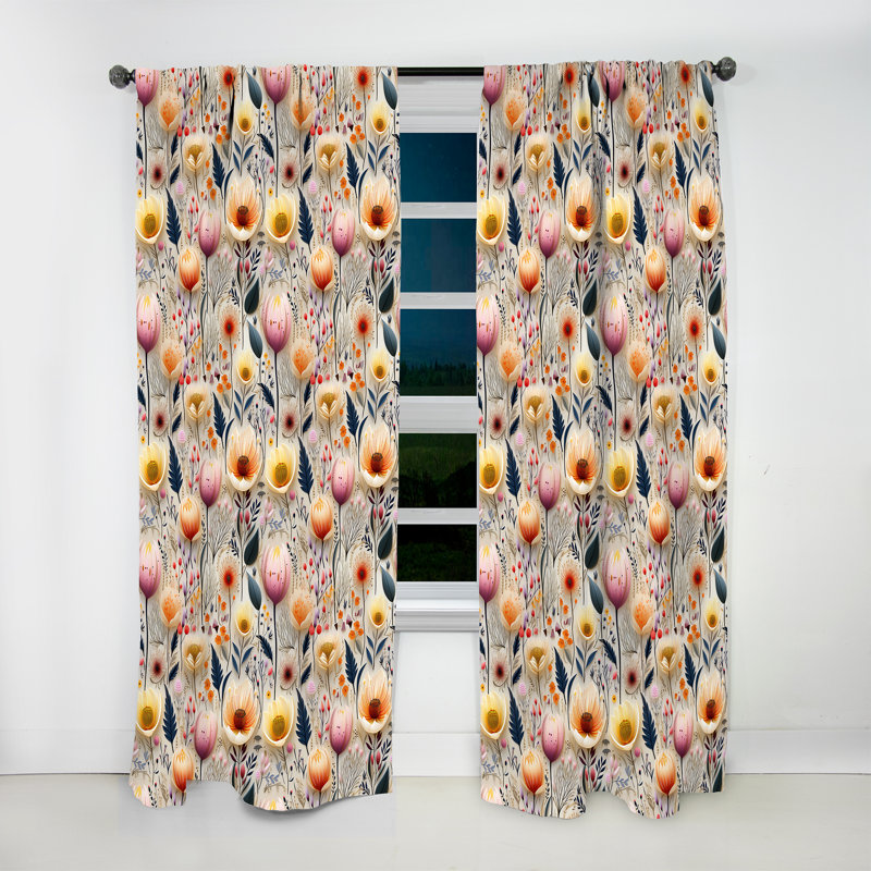 Motif botanique Wild Foliage - Rideau floral - Rideau floral obscurcissant - 1 panneau, L 52 po x L 120 po