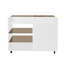  Multi-Functional Storage Island Vanity Console with Glass Display Shelves and Reversible Top, White