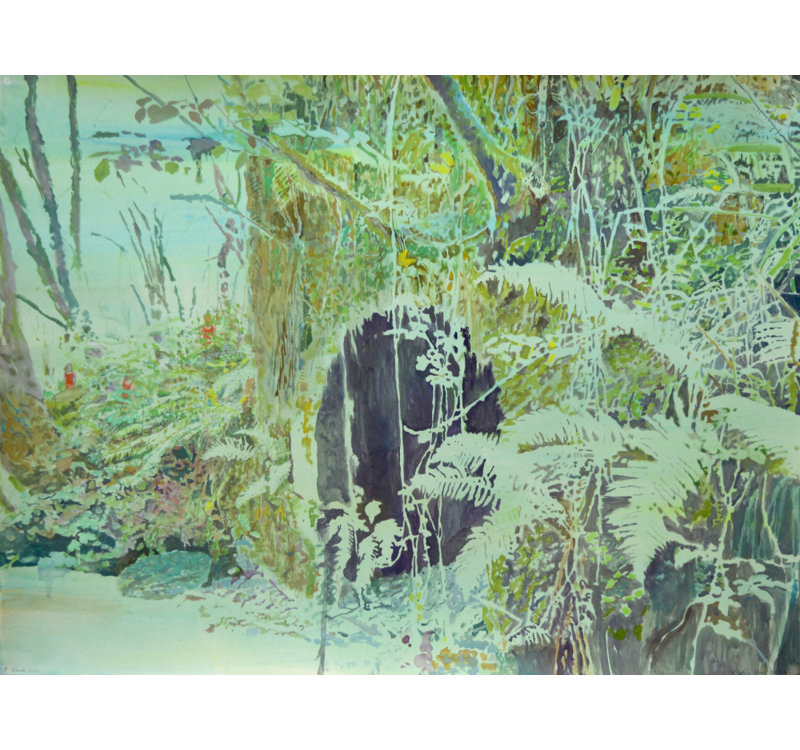 Deep Forest Greens Print by Other Artist, Tan, Matted Framed Print, 36 × 24