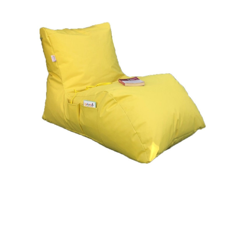 Fauteuil à billes jaune de qualité supérieure, 23,6 po x 29,5 po x 43,3 po | 100% polyester imperméable avec housse zippée amovible | Rempli de billes de mousse EPS recyclées pour un confort ultime, parfait pour le salon et la salle de jeux
