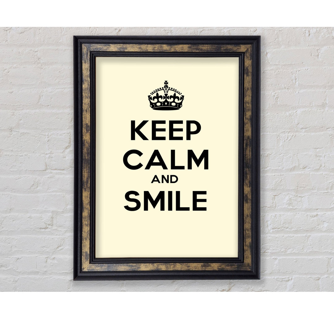 Keep Calm Smile Cream - Einzelner Bilderrahmen Kunstdrucke