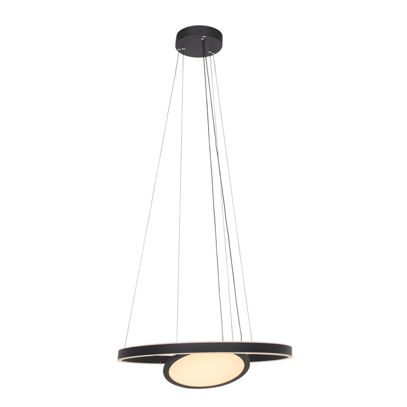 Ashlinn 3 - Light Geometric LED Chandelier, Black