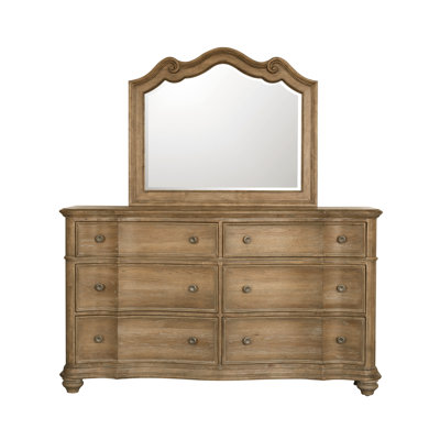 Weston Hills 6 Drawer 70.12"" W Solid Wood Double Dresser with Mirror -  Pulaski Furniture, P293-BR-K7