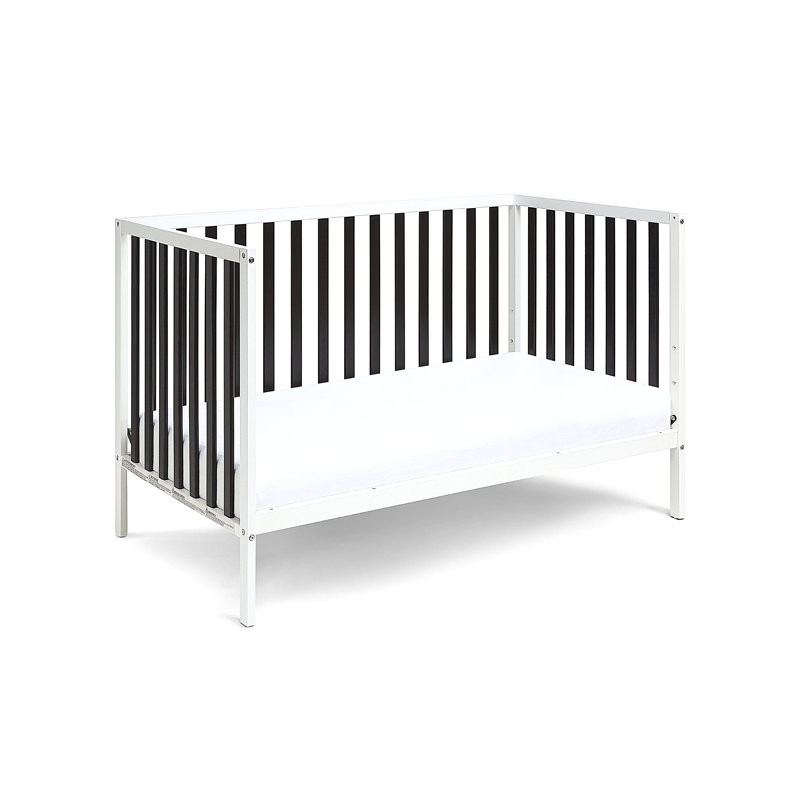 Lit de bébé convertible 3-en-1, Blanc/Noir