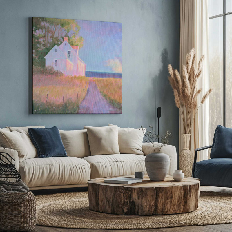 «Twilight Cottage by the Sea», reproduction sur toile tendue, 32" H x 32" W