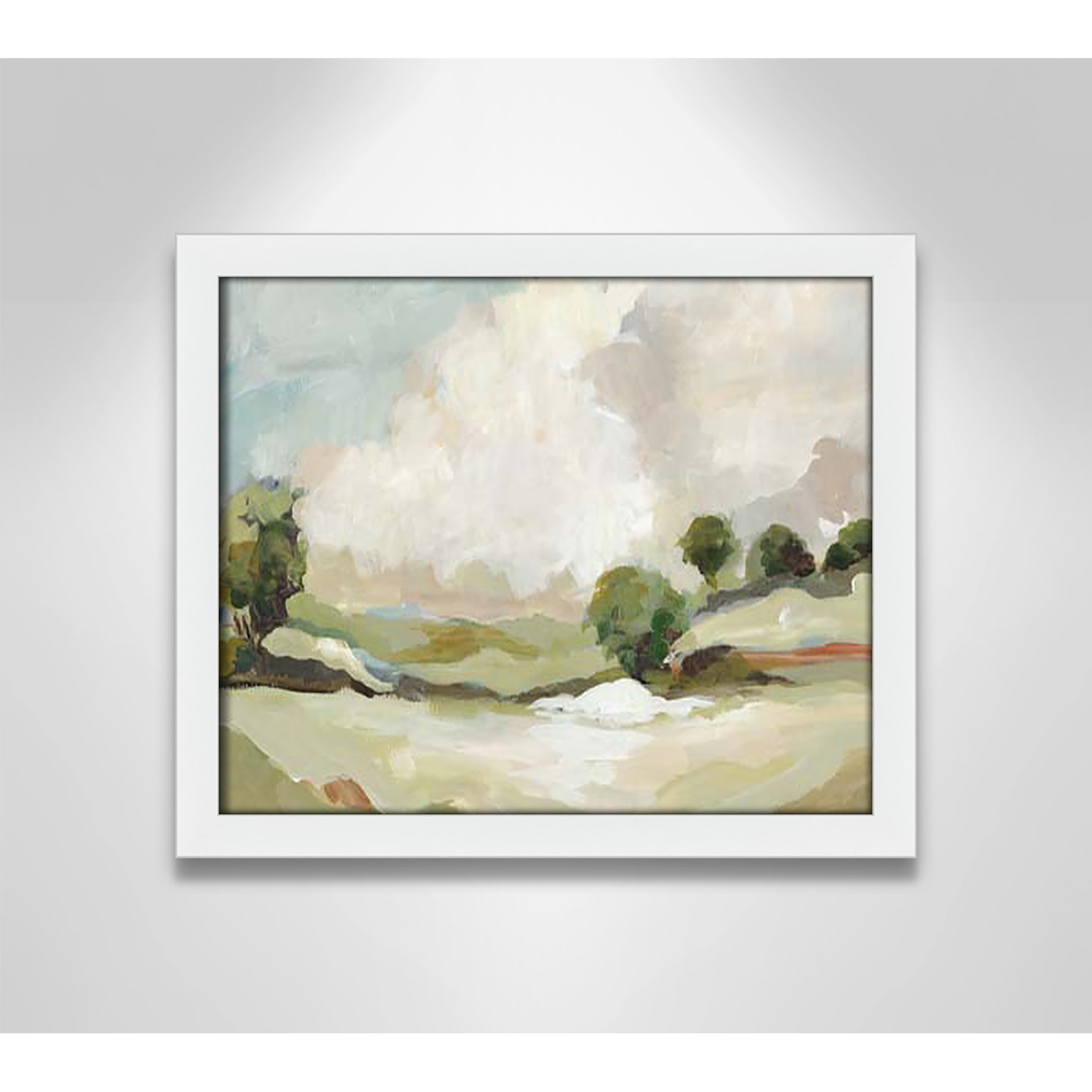 Pastoral Land by Allison Pearce, 13" H x 15" W x 1.25" D, White
