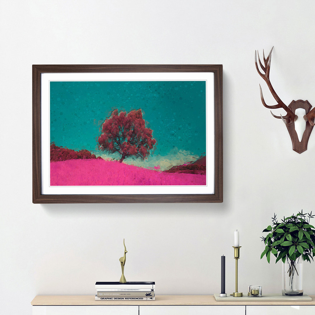 A Pink Tree in Malaga Spain in Abstract - Framed Print