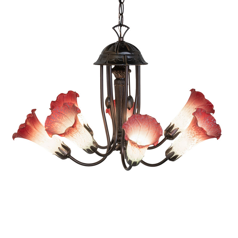 Lustre linéaire moderne à 7 lumières Jacumba, Blanc/rose