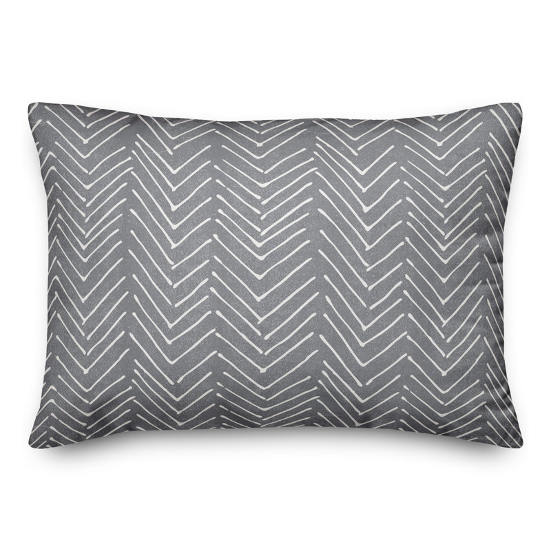  Scribble 16 Outdoor Rectangular Pillow Cover & Insert, Gray
