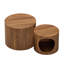 Ensemble de tabourets gigognes « nid pour chat », ensemble de 2 tables basses gigognes rondes pour salon, sans assemblage, noyer-brun-458636084