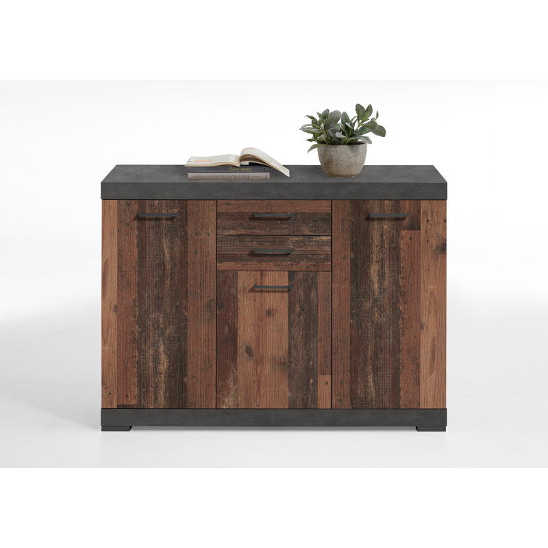 Charmain Solid Wood 120cm W 2 - Drawer Chest of Drawers, Dark Brown