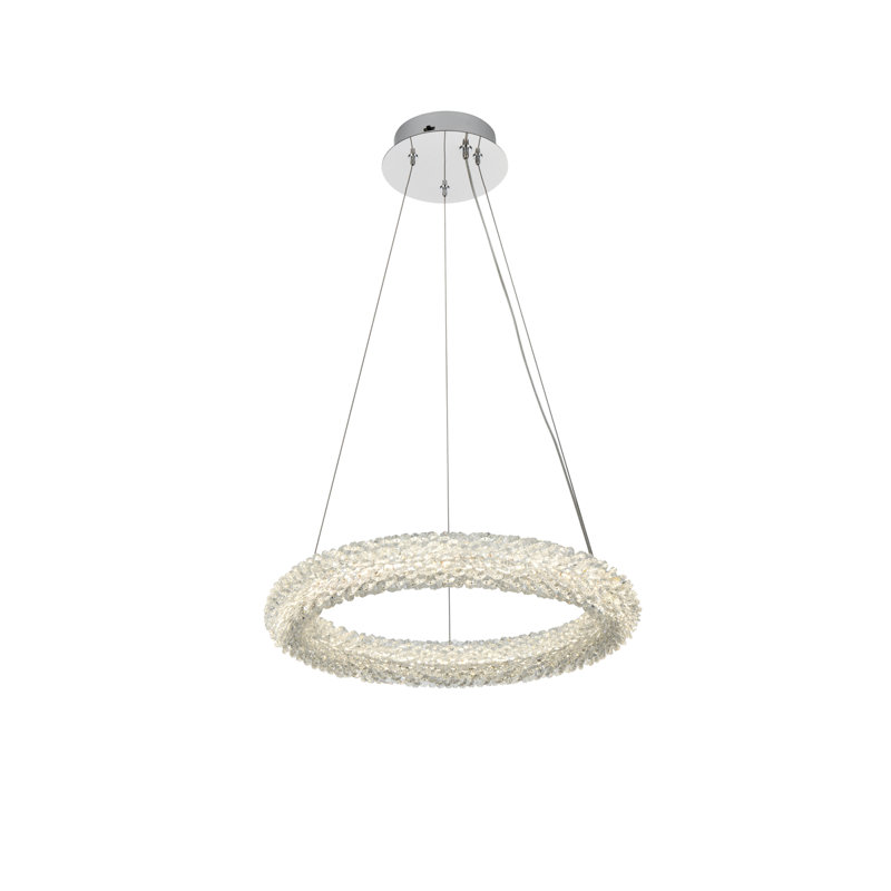 Lustre rond / ovale à intensité variable Brindalla, H 2,5 po x l 18 po x P 18 po, Chrome