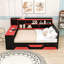 Lit de jour en bois avec bureau et tiroirs, tablettes-355656998-355657000