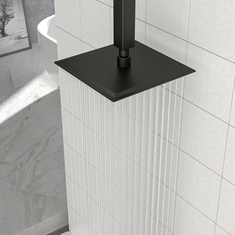 Tête de douche à pluie haute pression 8 pouces Topcraft, Noir mat