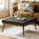 Anahli 36.25" W Genuine Leather Ottoman with Solid Wood Legs