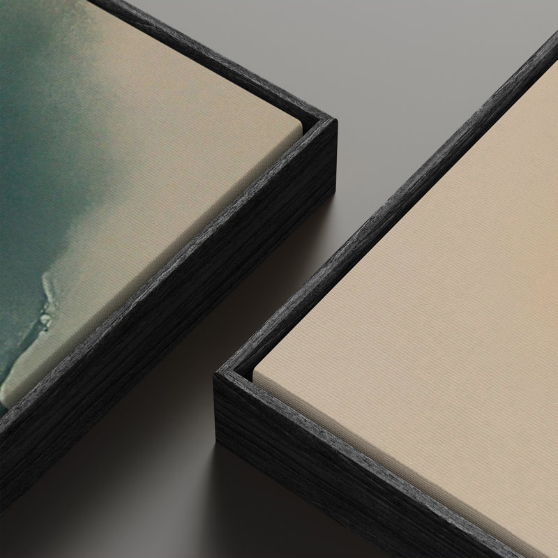«Vintage Landscape Wall Art», ensemble de 2 toiles encadrées 20 x 60 pouces, Noir