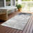 Machine Washable Indoor/Outdoor Xhevrie Gray Rug-1251379462