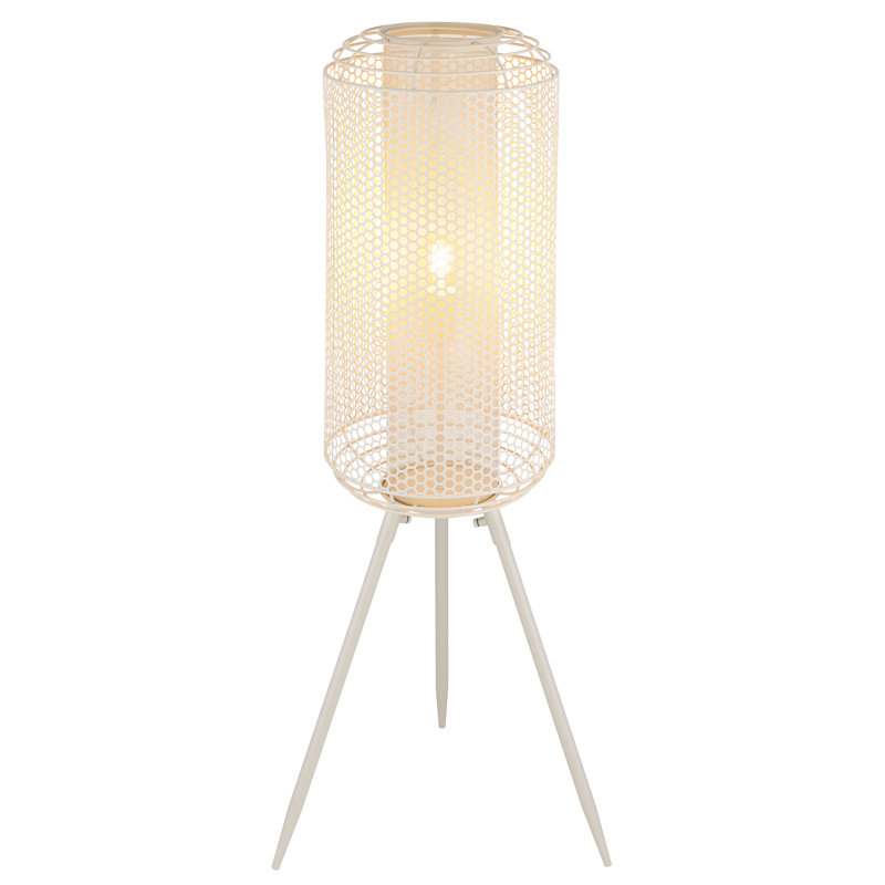 110cm Gloss Novelty Floor Lamp, Creme